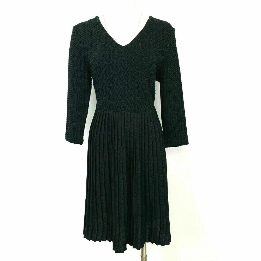 Anthropologie Ganni Crossknit Sweater Dress Black